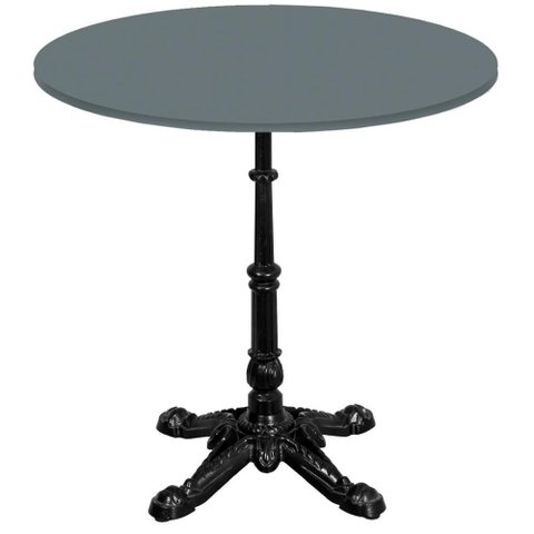 Base de Mesa Apus em Ferro Preto 75 Cm (alt) Tampo Mdp Redondo Grafito 60 Cm (larg) X 2,5 Cm (alt)