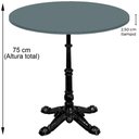 Ver imagem 5 de Base de Mesa Apus em Ferro Preto 75 Cm (alt) Tampo Mdp Redondo Grafito 60 Cm (larg) X 2,5 Cm (alt)