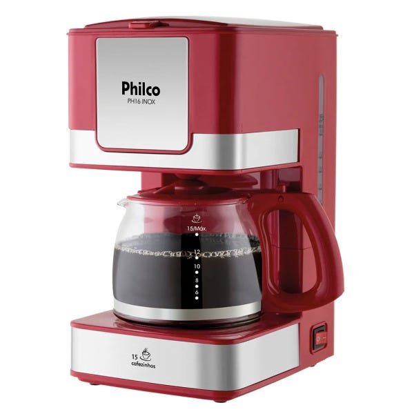Cafeteira Elétrica Philco Ph16 Inox Vermelho 127V - 2