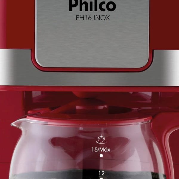 Cafeteira Elétrica Philco Ph16 Inox Vermelho 127V - 3