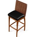 Ver imagem 7 de Kit 05 Banquetas Altas Cozinha Sala Jantar Fixa Mila B04 Couríssimo Marrom Corano Preto - Lyam