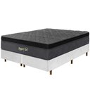 Ver imagem 1 de Cama Box Branca + Colchão Super Queen Size Suport Gel Molas Ensacadas Euro Pillow 178x198x75cm