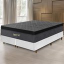 Ver imagem 2 de Cama Box Branca + Colchão Super Queen Size Suport Gel Molas Ensacadas Euro Pillow 178x198x75cm