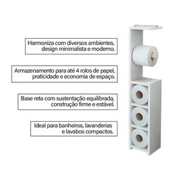 Suporte para Papel Higiênico Decorativo Austria Branco - 2