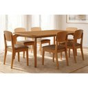 Ver imagem 1 de Conjunto: Mesa Sala Jantar Londrina Tampo Curvo 180cm+6 Cadeiras Havana Naturale - Corano Capuccino