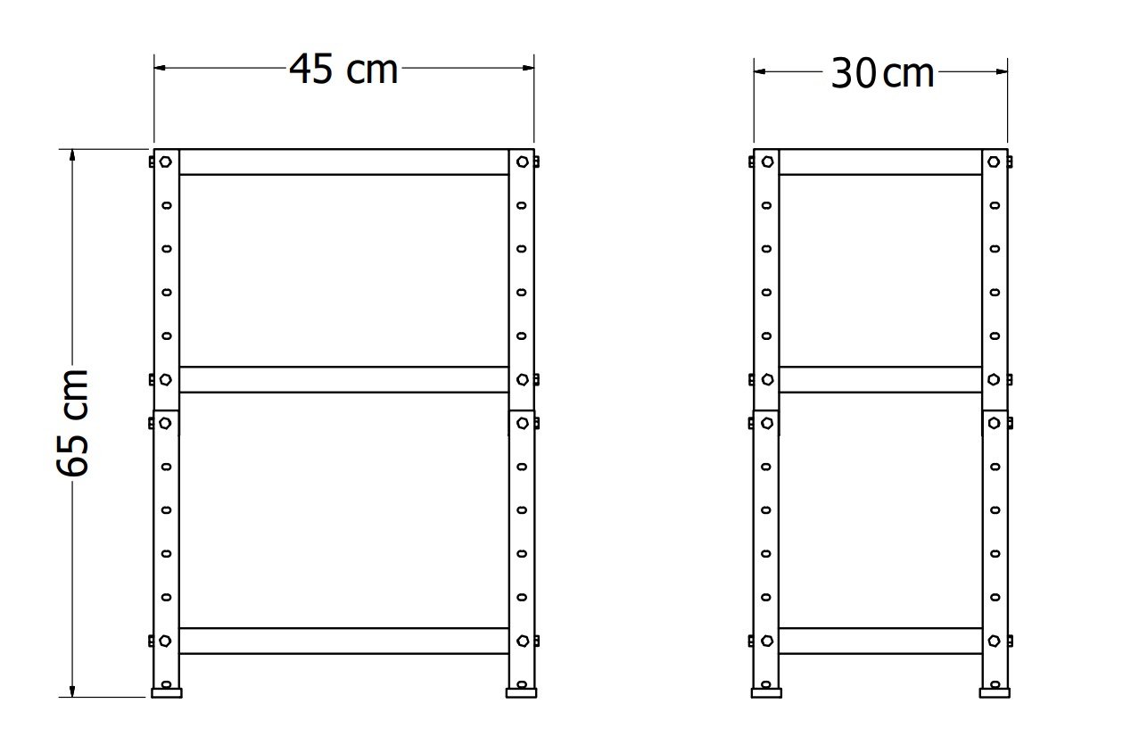 Armário de Aço Compacto com 3 Prateleiras Capacidade 45kg - 65cm X 45cm X 30cm - 6