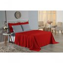 Ver imagem 4 de Jogo de Cama Casal Viúva Nobre 4 Peças Malha 100% Algodão - Vermelho / Cinza