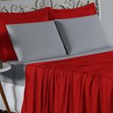 Ver imagem 3 de Jogo de Cama Casal Viúva Nobre 4 Peças Malha 100% Algodão - Vermelho / Cinza