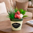 Ver imagem 3 de Arranjo Suculenta Vaso Decoração Planta Flor Artificial 20cm Fleurs