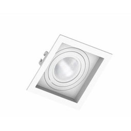 Spot Embutir Quadrado Plano Poli 1xpar20 Branco Decoração - 1