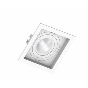 Spot Embutir Quadrado Plano Poli 1xpar20 Branco Decoração