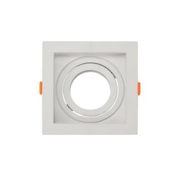 Spot Embutir Quadrado Plano Poli 1xpar20 Branco Decoração - 2