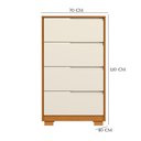 Ver imagem 6 de Guarda Roupa Casal Triton Plus 11 Portas de Bater com Espelho e Cômoda 4 Gavetas MDP Cinamomo Off