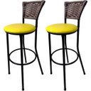 Ver imagem 1 de Kit 2 Banquetas Bistrô Hawaii Café Assento Amarelo