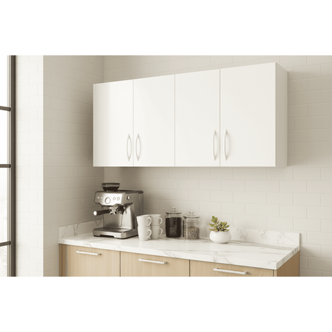 Armário Aéreo 120cm 4 Portas Mdf Branco Premium