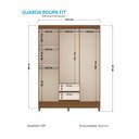 Ver imagem 2 de Guarda Roupa Roupeiro Solteiro 6 Portas 2 Gavetas Fit 6.2 c/ Pés Jequitibá Off White Santos Andirá