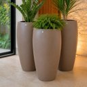 Ver imagem 2 de Vaso Fibra de Vidro Atenas P 52cm Decorativo Amêndoa Fosco