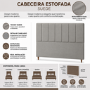 Ver imagem 5 de Cabeceira para Cama Casal Estofada 1,38 m Mel Vilajo: Suede Camurça