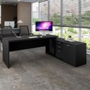 Ver imagem 1 de Mesa Escritório 1,70m Armário 1 Cx de Tomadas Pés Painel F5