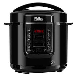 Panela de Pressão Digital 6L Inox Preta Philco 220V