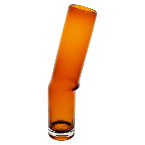 Vaso Decorativo Enfeite Planta Vidro 38x7x7cm Âmbar