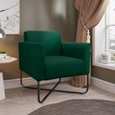 Ver imagem 2 de Poltrona Decorativa Base Industrial X Preta Maressa S23 Suede Verde - Ibiza