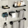 Kit Acessórios Para Banheiro Com Ventosa 7 Peças Preto Elg - 1