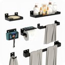 Ver imagem 6 de Kit Acessórios Para Banheiro Com Ventosa 7 Peças Preto Elg