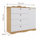 Ver imagem 5 de Jogo de Quarto Infantil Encanto Guarda Roupa e Cômoda Nature/branco - Permóbili Baby