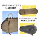 Ver imagem 2 de Cabideiro de Madeira e Metal com Fibra Natural - Parede