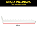Ver imagem 3 de Duas Araras Rt Inclinadas de Parede 40cm Aço Modelo Fixo Estrutura Resistente Ambientes Comerciais