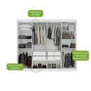 Ver imagem 3 de Guarda Roupa 08 Pts Andara Soft 2024 - C/ Espelho e C/pes Pvc Branco - La 2.36