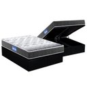 Ver imagem 1 de Cama Box Baú King: Colchão Espuma Probel D23 Guarda Costas Super Resistente + Base Black(193x203)