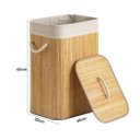 Ver imagem 7 de Cesto de Bambu Natural Retangular Grande 60cm para Banheiro e Lavanderia - Mek