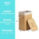Ver imagem 6 de Cesto de Bambu Natural Retangular Grande 60cm para Banheiro e Lavanderia - Mek