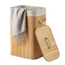 Ver imagem 1 de Cesto de Bambu Natural Retangular Grande 60cm para Banheiro e Lavanderia - Mek