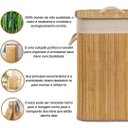 Ver mais imagens de Cesto de Bambu Natural Retangular Grande 60cm para Banheiro e Lavanderia - Mek