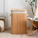 Ver imagem 2 de Cesto de Bambu Natural Retangular Grande 60cm para Banheiro e Lavanderia - Mek