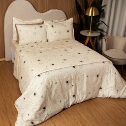 Capa Edredom Solteiro Algodão Percal 150 Fios Duvet Essencialle:sol e Lua - 3