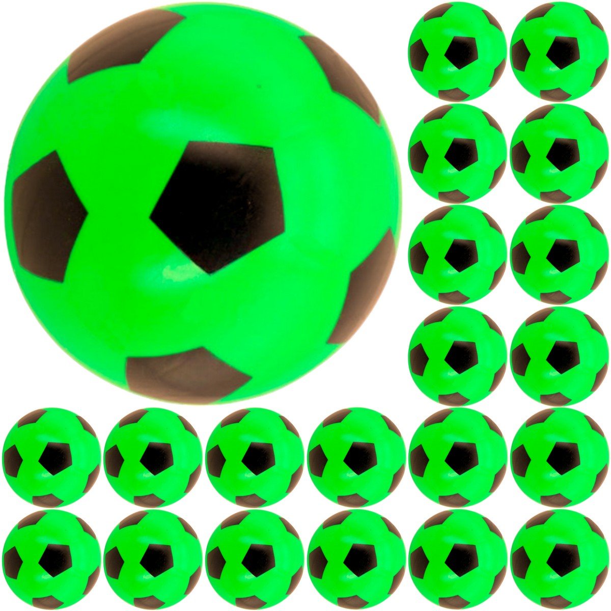 Kit 36x Bola de Vinil Pingo Dente de Leite Futebol - Verde - 1