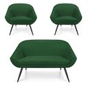 Ver imagem 7 de Kit 01 Namoradeira 02 Lugares e 02 Poltronas Giovana Suede Verde de Ferro