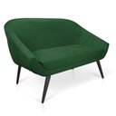 Ver mais imagens de Kit 01 Namoradeira 02 Lugares e 02 Poltronas Giovana Suede Verde de Ferro