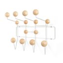 Ver imagem 1 de Cabideiro de parede Charles Eames Hang It All - Branco com castanho claro