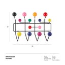 Ver imagem 4 de Cabideiro de parede Charles Eames Hang It All - Preto multicolorido