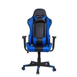 Cadeira Gamer Pelegrin em Couro Pu Reclinável Pel-3012 Preta e Azul - 2