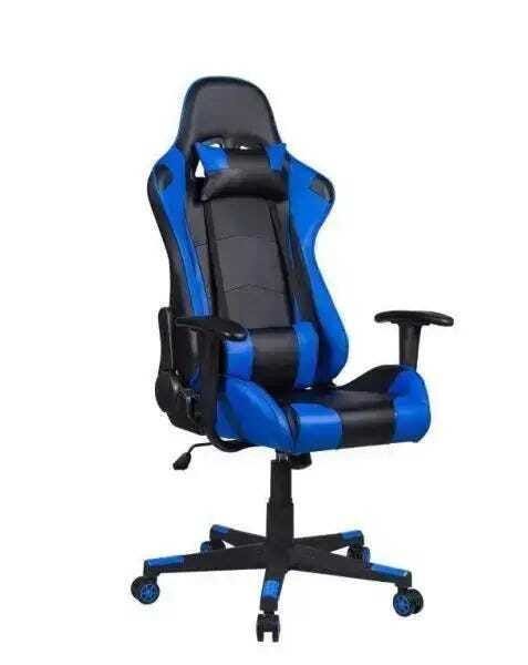 Cadeira Gamer Pelegrin em Couro Pu Reclinável Pel-3012 Preta e Azul - 1