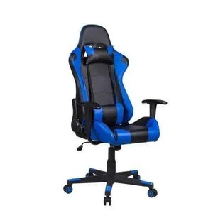 Cadeira Gamer Pelegrin em Couro Pu Reclinável Pel-3012 Preta e Azul