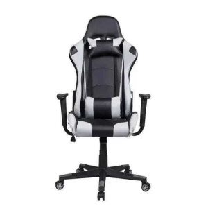 Cadeira Gamer Pelegrin em Couro Pu Reclinável Pel-3012 Preta e Cinza
