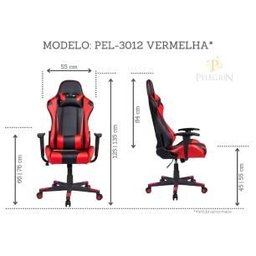 Cadeira Gamer Pelegrin em Couro PU Reclinável PEL-3012 - 2