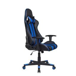 Cadeira Gamer Pelegrin em Couro Pu Reclinável Pel-3013 Preta e Azul - 3